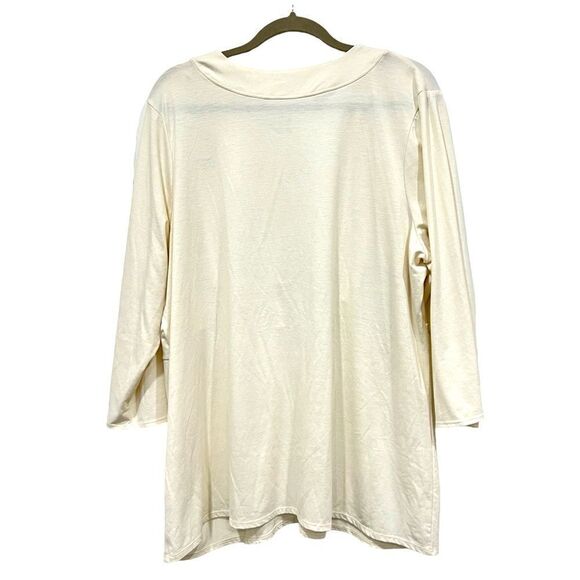 NWT Lane Bryant 3/4 sleeve V-neck cream off white top size 22-24 - Picture 2 of 8